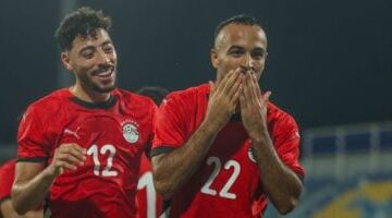 هدف أفشة يمنح منتخب مصر الثاني التقدم على تونس في الشوط الأول 2025.. صور
